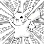 Pikachu Jumping with Colors Radiating ⚡🌈✨