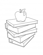 Pile of Books with Apple on Top 📚🍎🎓✨