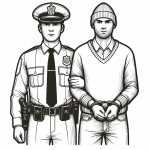 Policeman Holding a Handcuffed Thief with Hat 👮‍♂️🤠