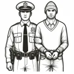 Policeman Holding a Handcuffed Thief with Hat 👮‍♂️🤠