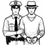 Policeman Holding a Thief with Handcuffs by the Arm 👮‍♂️🤝