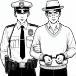 A Policeman Holding a Thief in Handcuffs 👮‍♂️🤝