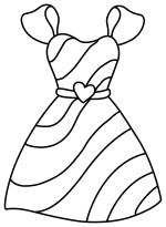 Pretty Dress with Wavy Lines and Heart Belt 🎀👗💖