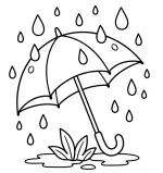 A Rainy Day with an Umbrella and Raindrops 🌧️🌿