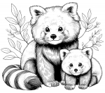 Red Panda with Baby Red Panda 🐼🌿👶