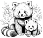 Red Panda with Baby Red Panda 🐼🌿👶