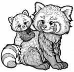 Red Panda with Cute Baby 🐼🌳👶