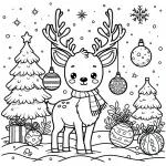 Reindeer with Christmas Baubles Hanging on the Ears 🦌🎄