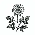 Rose Flower with Leaves 🌹🍃