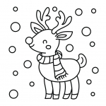 Cute Rudolph the Red-Nosed Reindeer with Scarf Standing in the Snow 🎄🦌❄️