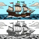 Old Sail Boat at Sea ⛵🌊