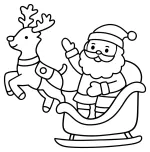 Santa Claus and Reindeer Flying in Sleigh 🎅🦌✨