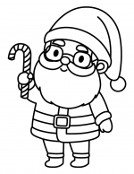 Santa with Glasses Holding Candy Cane 🎅🍬