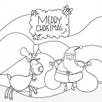 Santa Carrying 2 Bags with Playful Moose - Merry Christmas 🎅🦌❄️