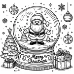 Santa 🎅🏻 Claus in Snowglobe with Christmas tree and Gifts 🎄🎁