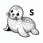 Cute Seal with Letter S 🌊🌊