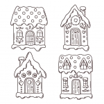 Set of 4 Gingerbread Houses 🏠🎄🍪❄️