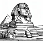 Sphinx Ancient Egypt with Sunset Silhouette