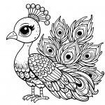 Small Peacock - Male Peafowl - Halfopen Feathers 🦚🌟✨