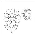 Smiling Flower with Butterfly and Friendly Face 🌼🦋😊