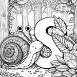 Cute Happy Snail in the Forest with Letter S 🐌🍃🌳😊