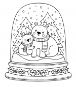 Snow Globe with Polar Bear and Cub Inside 🐻‍❄️🎄
