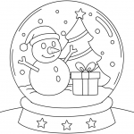 Magical Snow Globe Featuring a Cheerful Snowman Next to a Decorated Christmas Tree with a Wrapped Present ❄️🎄🎁