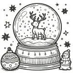 Snow Globe with Reindeer inside and Christmas Bauble 🔮❄️🦌🎄