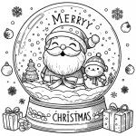 Snow Globe with Santa 🎅🏻 and a Snowman ⛄ surrounded by Presents 🎁❄️⛄