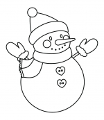 Snowman with Hat Mittens Scarf Carrot and Heart-shaped Buttons ⛄🎩🧤❄️