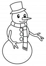 Snowman with Hat, Scarf and Carrot Nose ⛄🧣🎩