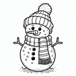 Snowman ⛄ with Scarf and Hat ❄️🧣🎩