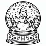 Snow Globe with a Snow Man and Trees ❄️⛄🏡🌲