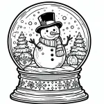 Snowman ⛄ in Snow Globe with Trees ⛄❄️🏡🌲
