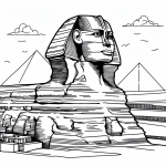 Sphinx in Ancient Egypt with Palm Trees on a Sunny Day