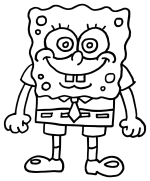 SpongeBob SquarePants with a Red Tie and Big Smile 🧽😊