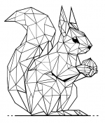 Squirrel with Nut in Low Poly Origami Style 🐿️📐