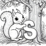 Cute Squirrel in Forest with Letter S 🐿️🌳