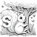 Cute Squirrel in Forest with Letter S 🐿️🌳