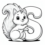 Cute Squirrel with Letter S 🐿️