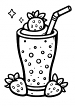 Strawberry Smoothie with Straw 🍓🥤🌞 🍓🥤🌞