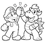 Super Mario and Bowser Giving High Five 🎮🙌