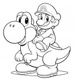 Super Mario Sitting on the Back of Yoshi 🍄🕹️🐢