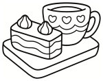 Sweet Cake Slice and Heart Cup 🍰☕❤️