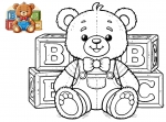 Cute Teddy Bear with Letter Cubes 🧸