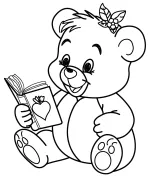 Teddy Bear Reading Book Cute Animal Activity for Kids 📖🐻🍓✨