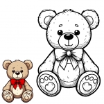 Cute Teddy Bear with Red Bow 🧸🎀