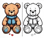 Cute Teddy Bear with Blue Scarf 🧸🧣