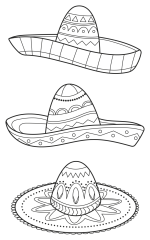 Three Colorful Mexican Hats with Traditional Designs 🎉🇲🇽🎨