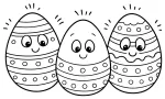 Three Cute Easter Eggs with Funny Faces 🐣🌸🎨